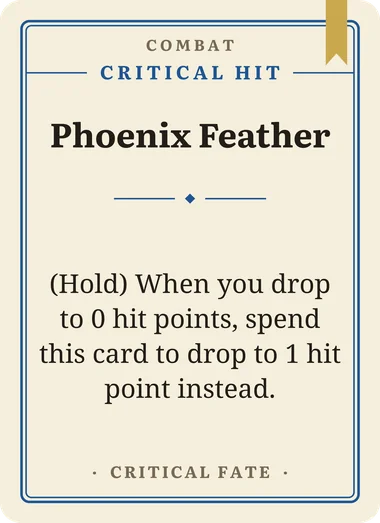 Phoenix Feather, a Critical Hit Combat card